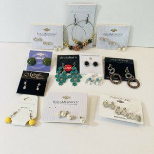 Lot of 17 Vintage to Now Silver Tone Pierced Earrings White House Black Market